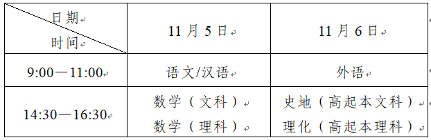 高中起点升本专科考试时间表.png